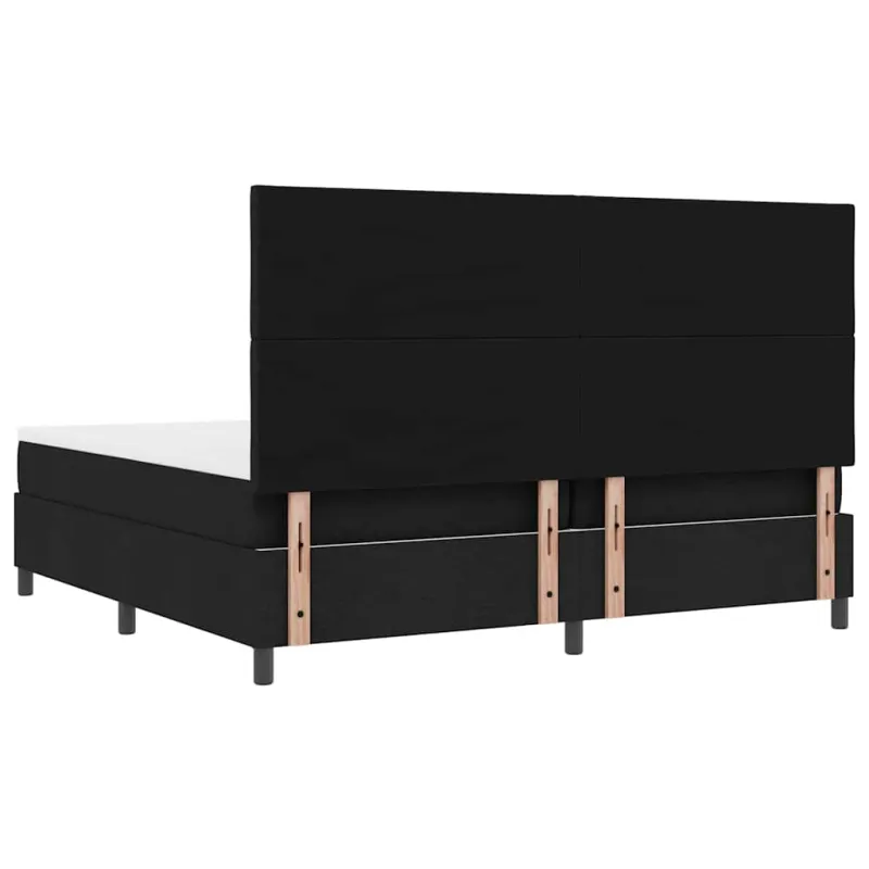Kiemas lova su čiužiniu Juoda 200 x 200 cm audinys