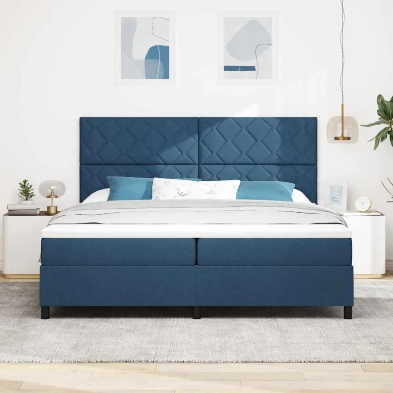 Kiemas lova su čiužiniu Mėlyna 200 x 200 cm audinys