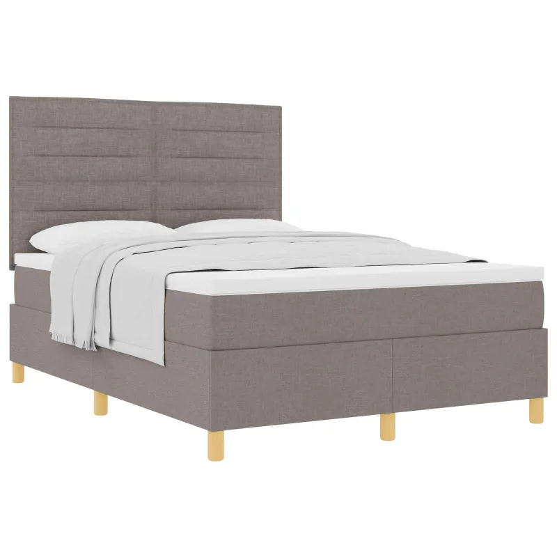 Kiemas lova su čiužiniu Taupe 140 x 190 cm audinys