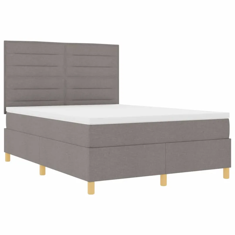 Kiemas lova su čiužiniu Taupe 140 x 190 cm audinys