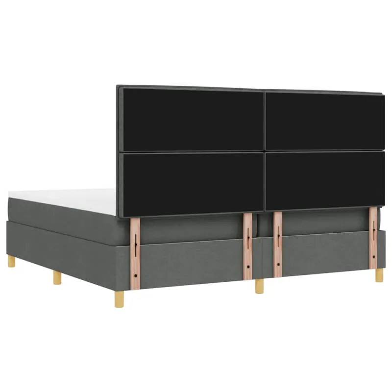 Kiemas lova su čiužiniu Tamsiai pilka 200 x 200 cm audinys