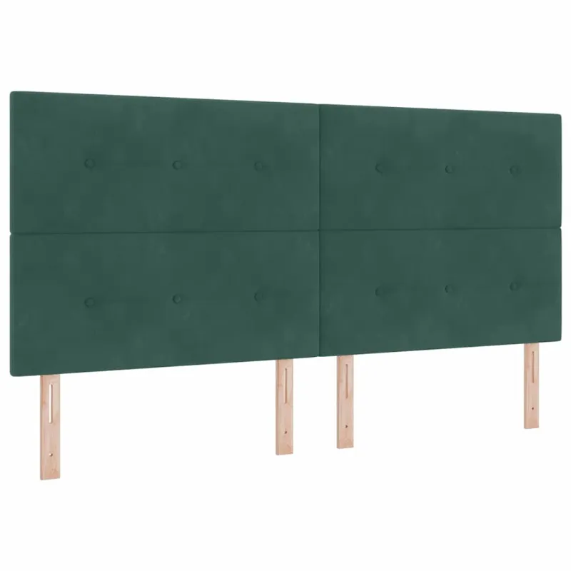 Kiemas lova su čiužiniu Tamsiai žalia 200 x 200 cm Aksomas