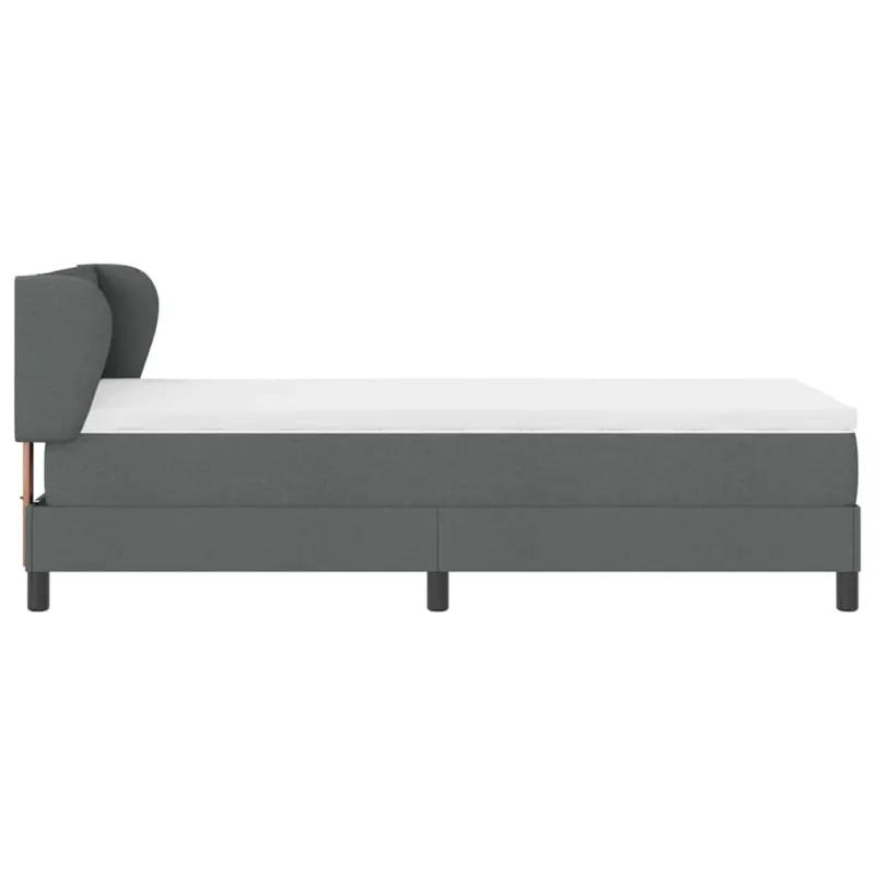 Kiemas lova su čiužiniu Tamsiai pilka 90 x 200 cm audinys