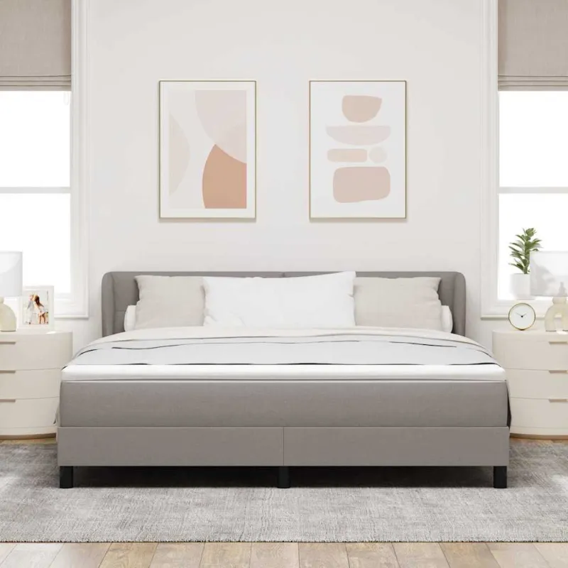 Kiemas lova su čiužiniu Taupe 180 x 200 cm audinys