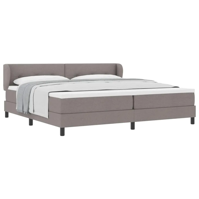 Kiemas lova su čiužiniu Taupe 200 x 200 cm audinys