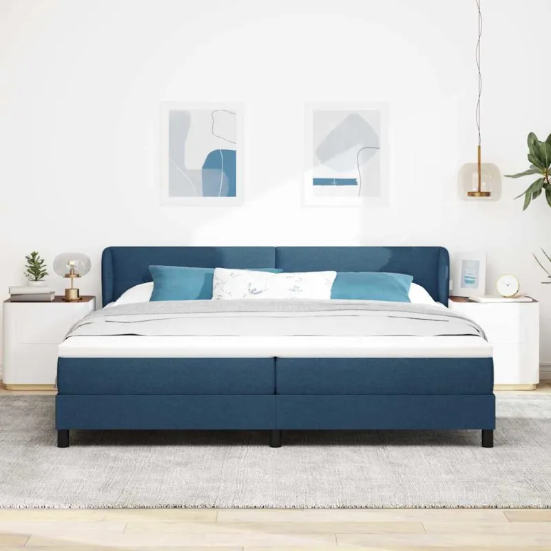 Kiemas lova su čiužiniu Mėlyna 200 x 200 cm audinys