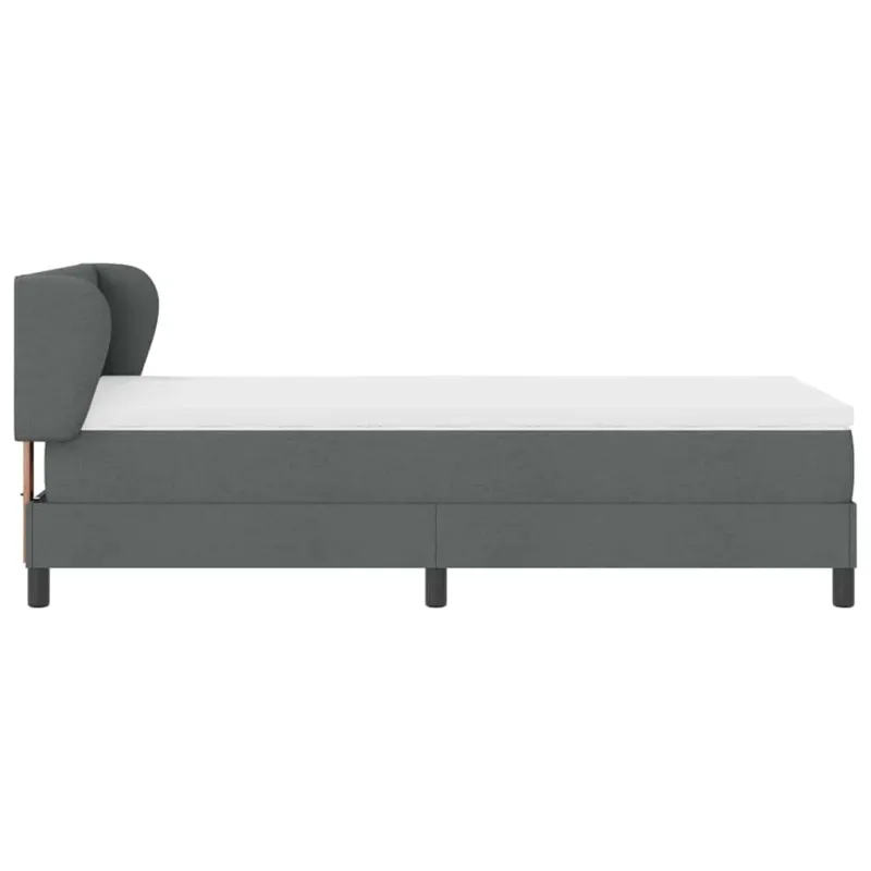 Kiemas lova su čiužiniu Tamsiai pilka 90 x 200 cm audinys
