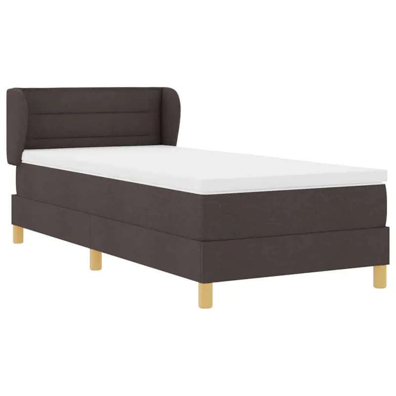 Kiemas lova su čiužiniu Tamsiai rudas 80 x 200 cm audinys