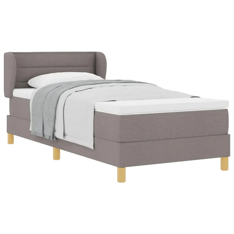 Kiemas lova su čiužiniu su galvūgalio Taupe 90 x 190 cm audinys
