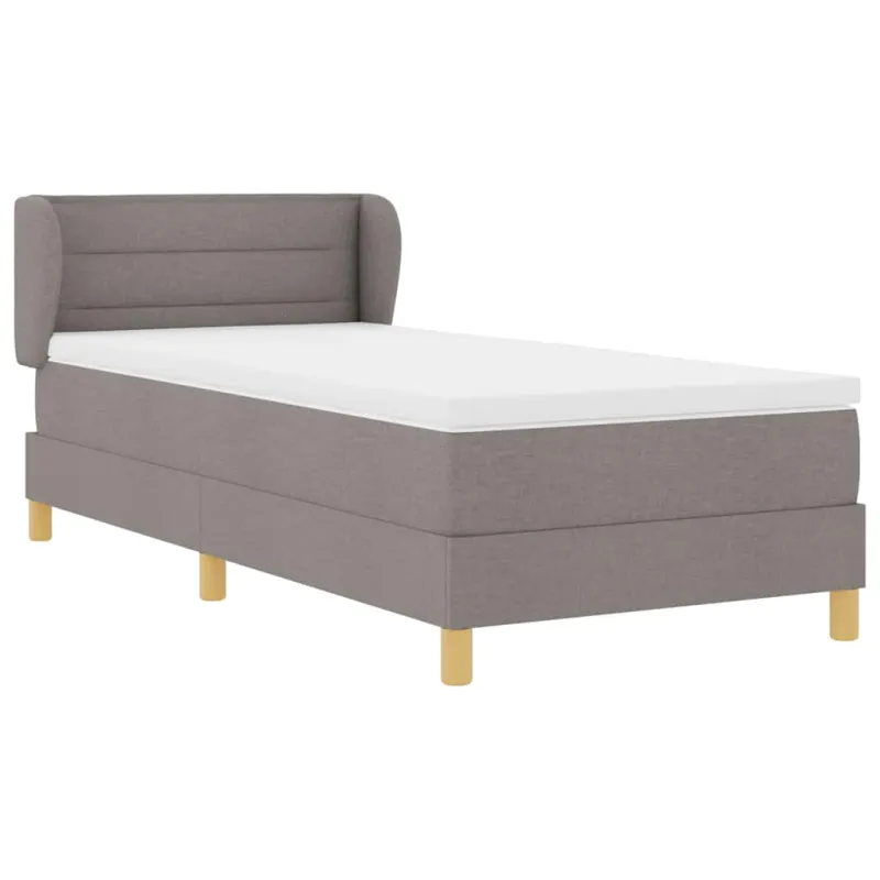 Kiemas lova su čiužiniu su galvūgalio Taupe 90 x 190 cm audinys
