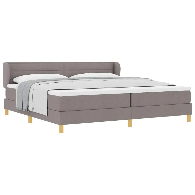 Kiemas lova su čiužiniu Taupe 200 x 200 cm audinys