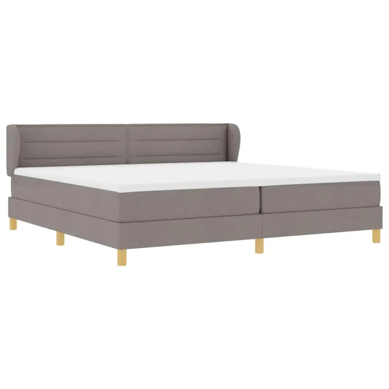 Kiemas lova su čiužiniu Taupe 200 x 200 cm audinys