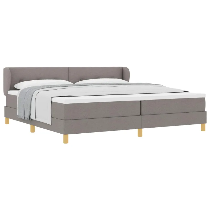 Kiemas lova su čiužiniu Taupe 200 x 200 cm audinys