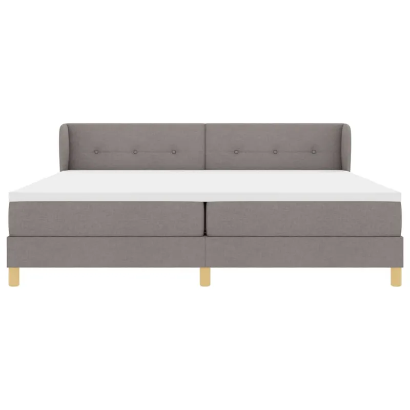 Kiemas lova su čiužiniu Taupe 200 x 200 cm audinys