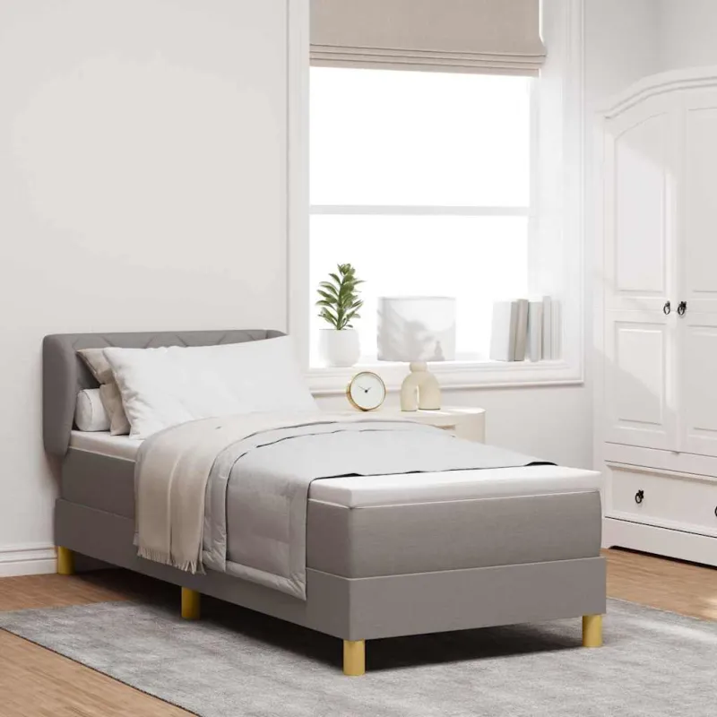 Kiemas lova su čiužiniu su galvūgalio Taupe 80 x 200 cm audinys