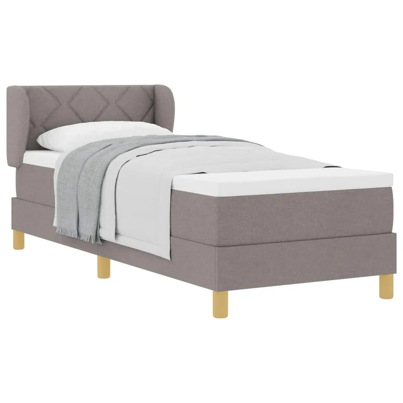 Kiemas lova su čiužiniu su galvūgalio Taupe 80 x 200 cm audinys