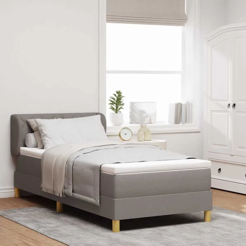 Kiemas lova su čiužiniu su galvūgalio Taupe 90 x 200 cm audinys