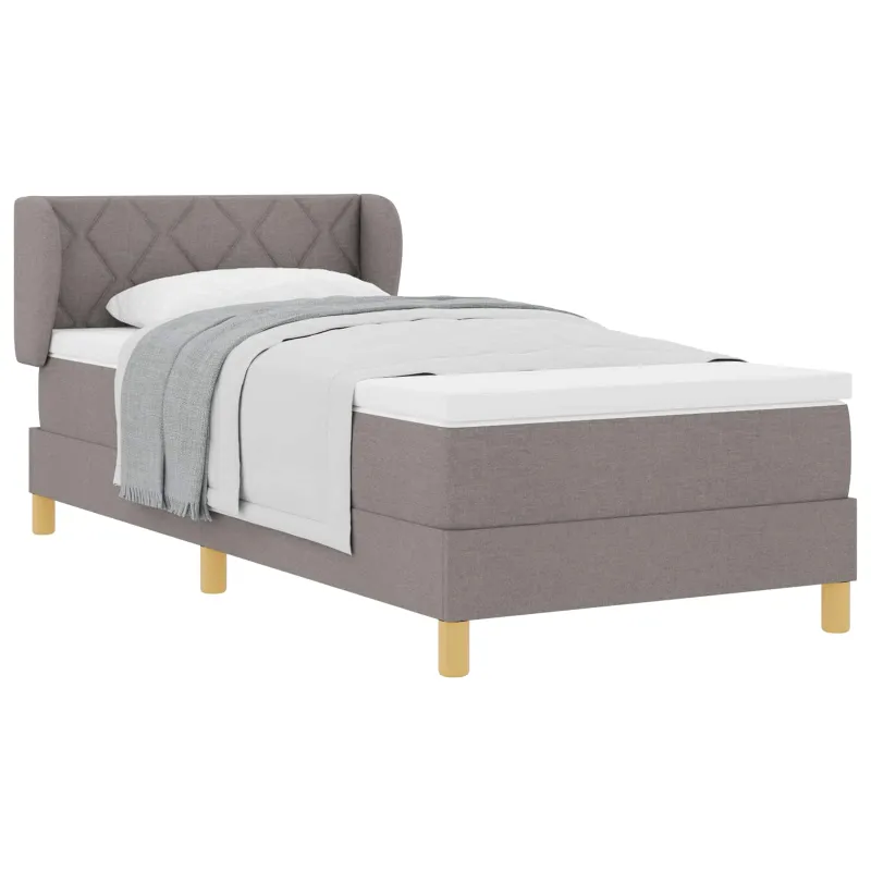 Kiemas lova su čiužiniu su galvūgalio Taupe 90 x 200 cm audinys