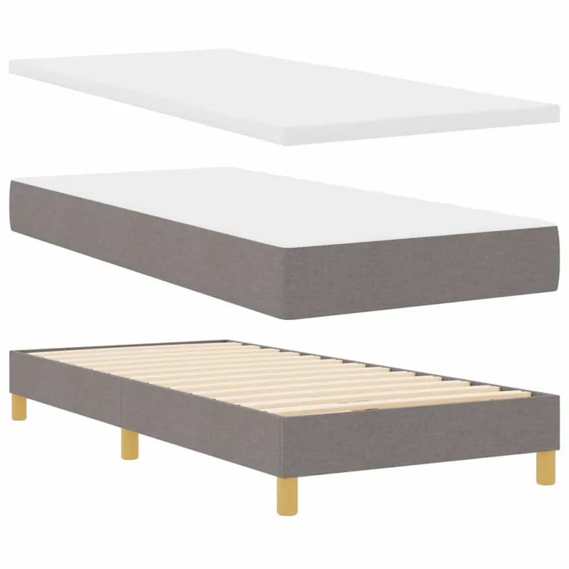 Kiemas lova su čiužiniu su galvūgalio Taupe 90 x 200 cm audinys