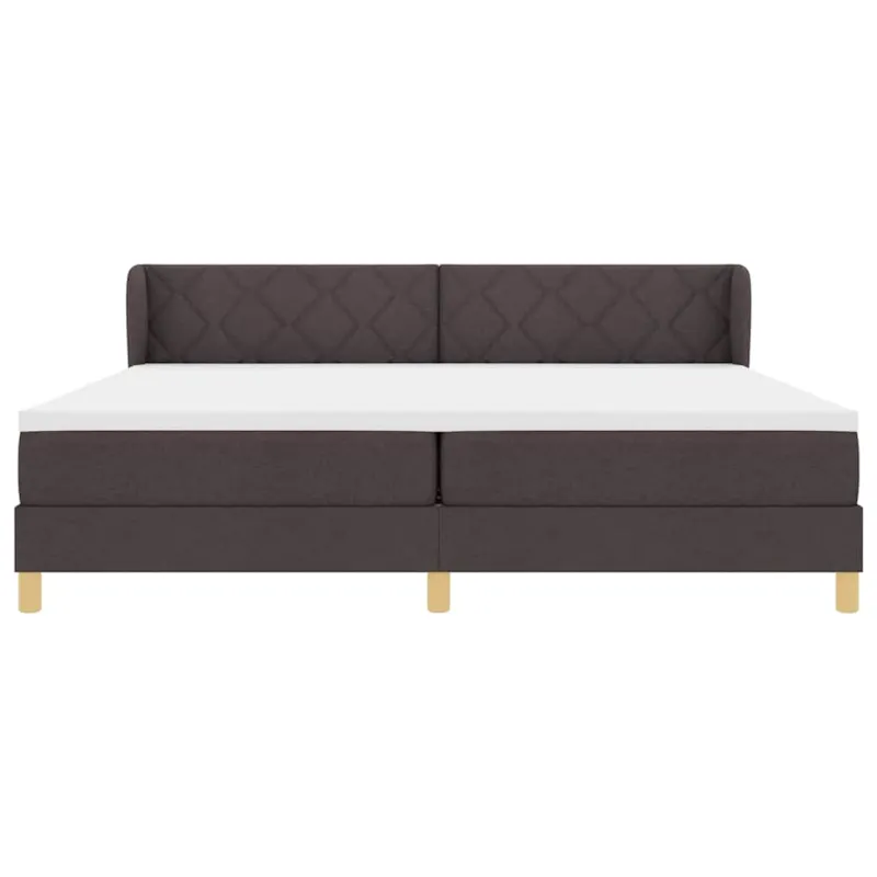 Kiemas lova su čiužiniu Tamsiai rudas 200 x 200 cm audinys