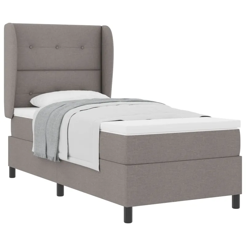 Kiemas lova su čiužiniu su galvūgalio Taupe 90 x 200 cm audinys