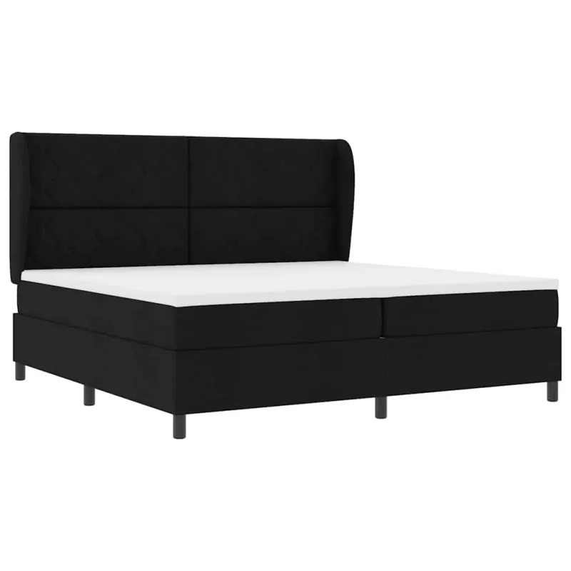 Kiemas lova su čiužiniu Juoda 200 x 200 cm audinys