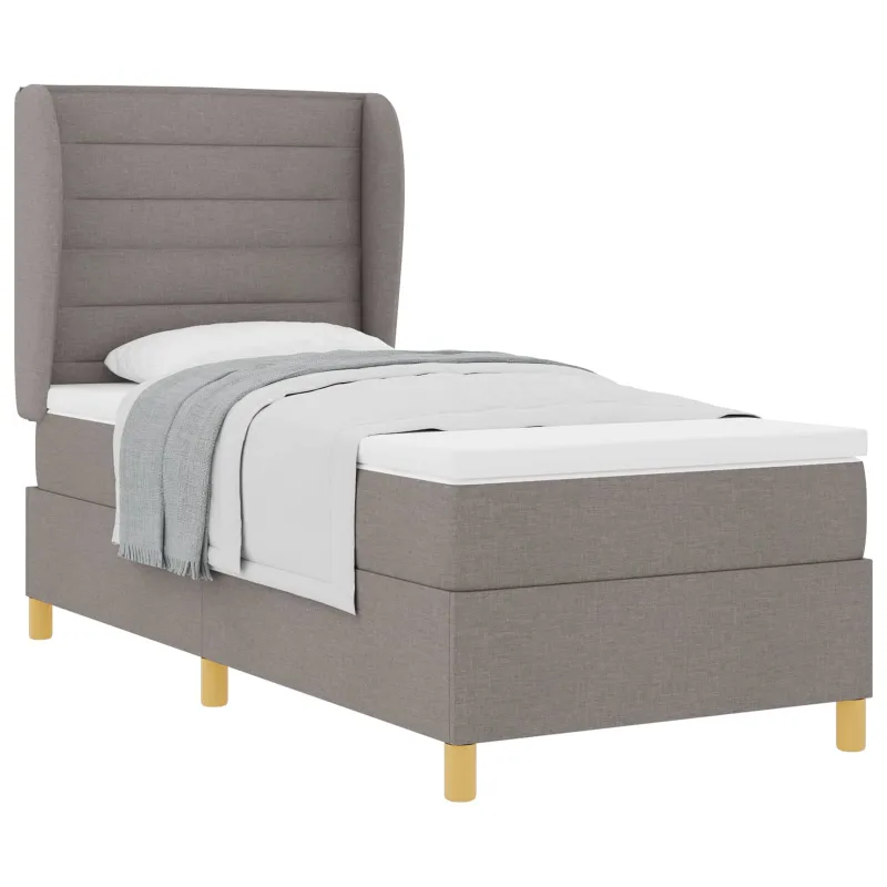 Kiemas lova su čiužiniu su galvūgalio Taupe 190 x 90 cm audinys