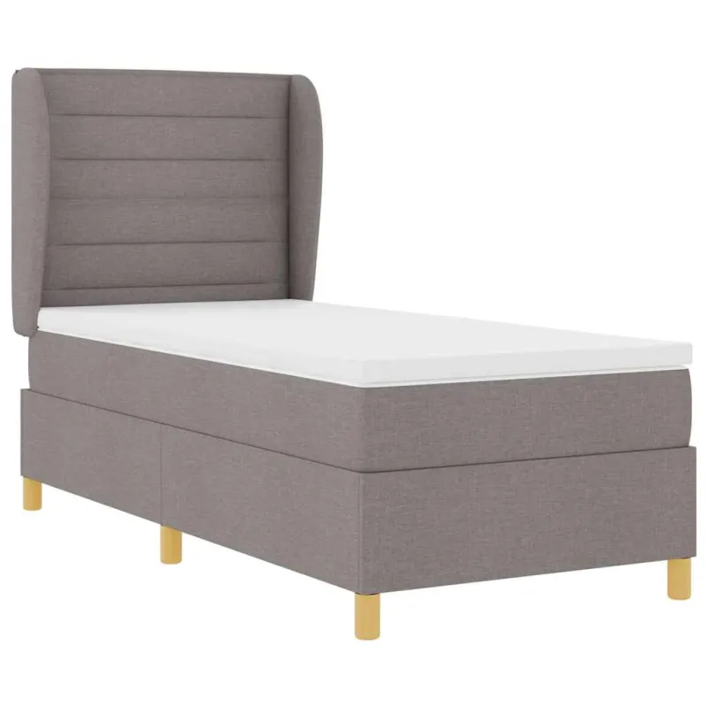 Kiemas lova su čiužiniu su galvūgalio Taupe 200 x 90 cm audinys