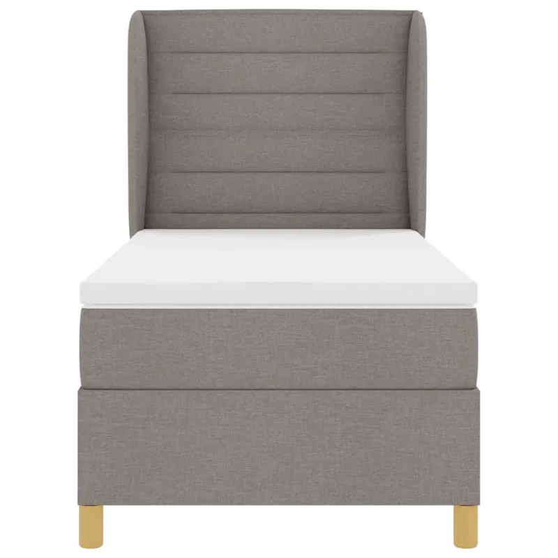 Kiemas lova su čiužiniu su galvūgalio Taupe 200 x 90 cm audinys
