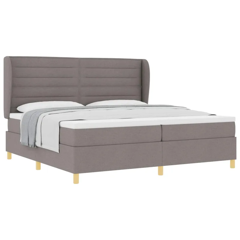 Kiemas lova su čiužiniu Taupe 200 x 200 cm audinys