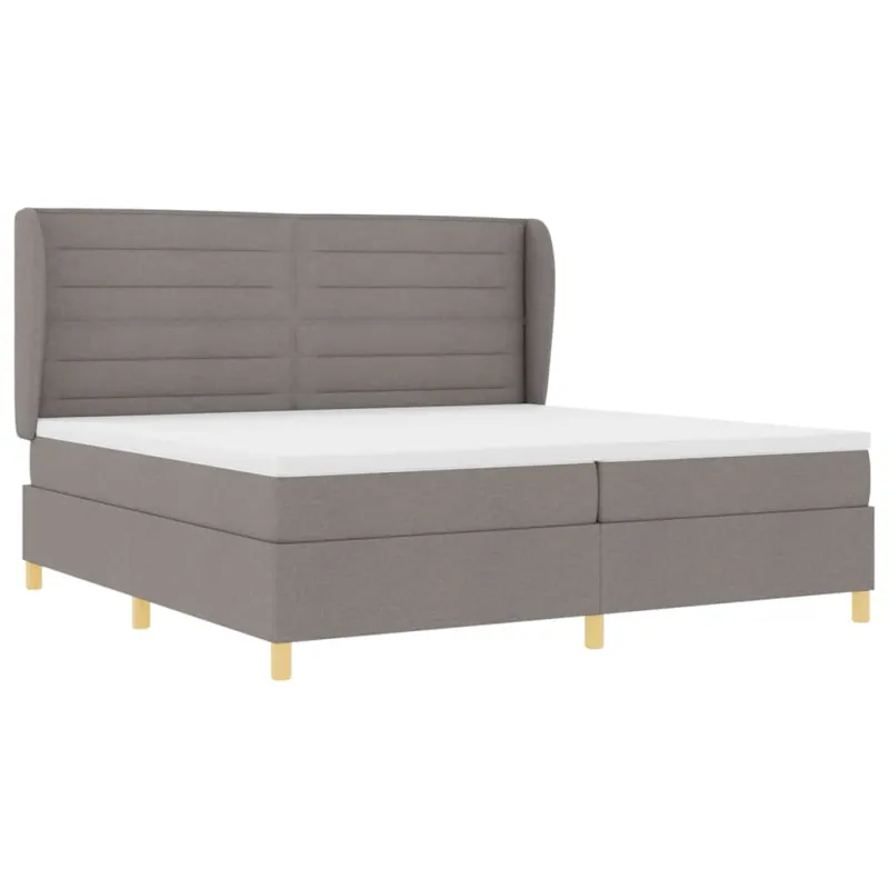 Kiemas lova su čiužiniu Taupe 200 x 200 cm audinys