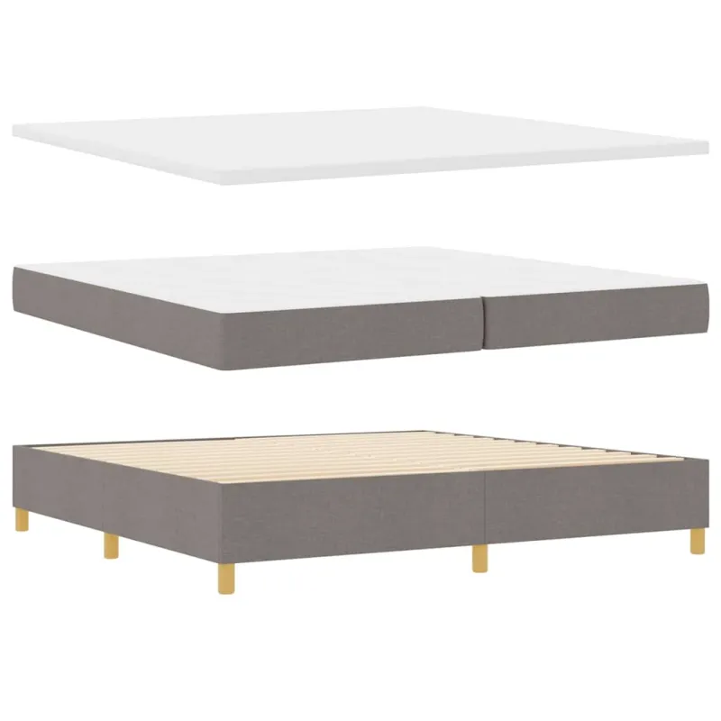 Kiemas lova su čiužiniu Taupe 200 x 200 cm audinys