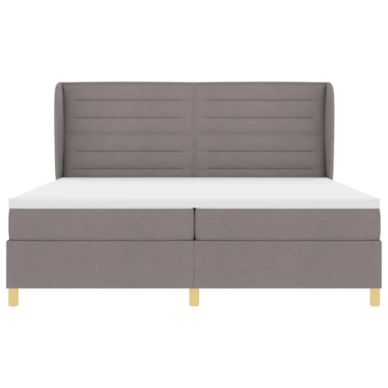 Kiemas lova su čiužiniu Taupe 200 x 200 cm audinys