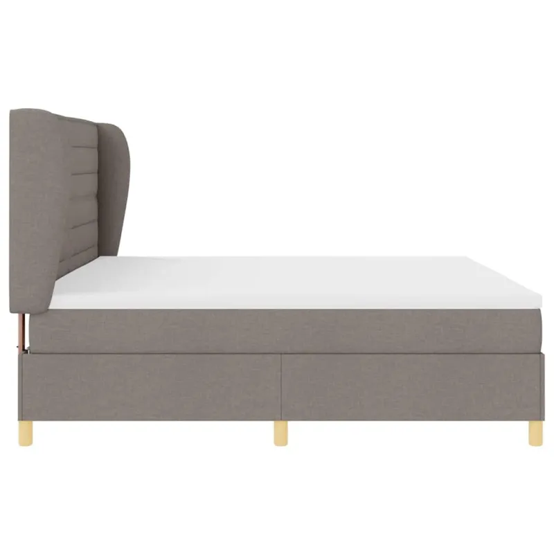 Kiemas lova su čiužiniu Taupe 200 x 200 cm audinys