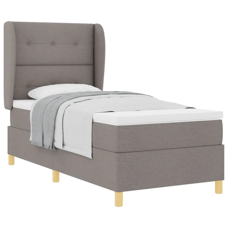 Kiemas lova su čiužiniu su galvūgalio Taupe 200 x 80 cm audinys