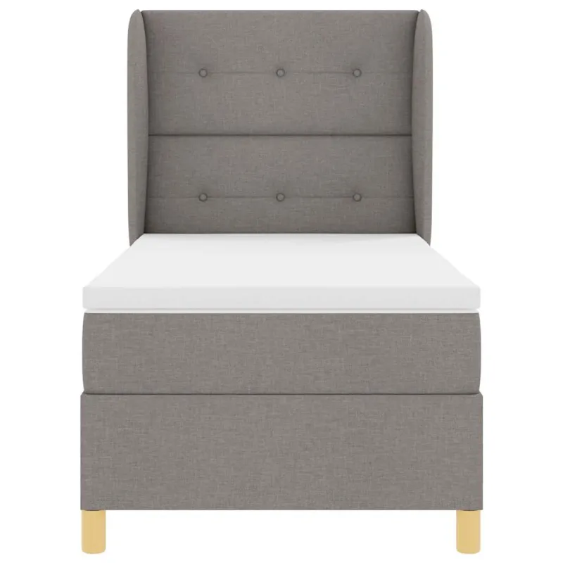 Kiemas lova su čiužiniu su galvūgalio Taupe 200 x 90 cm audinys
