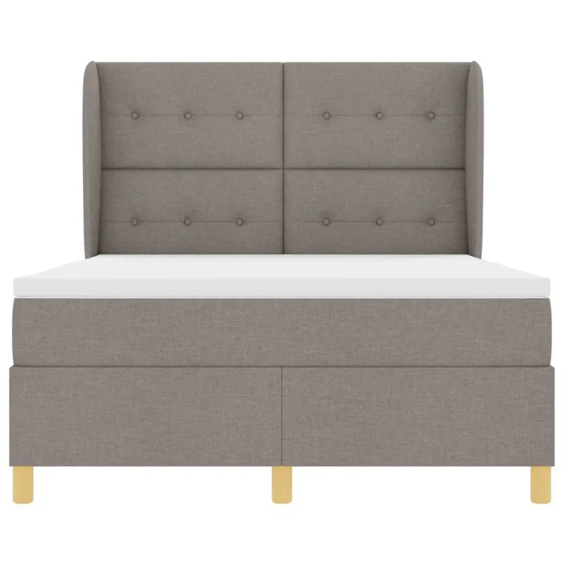 Kiemas lova su čiužiniu Taupe 200 x 140 cm audinys