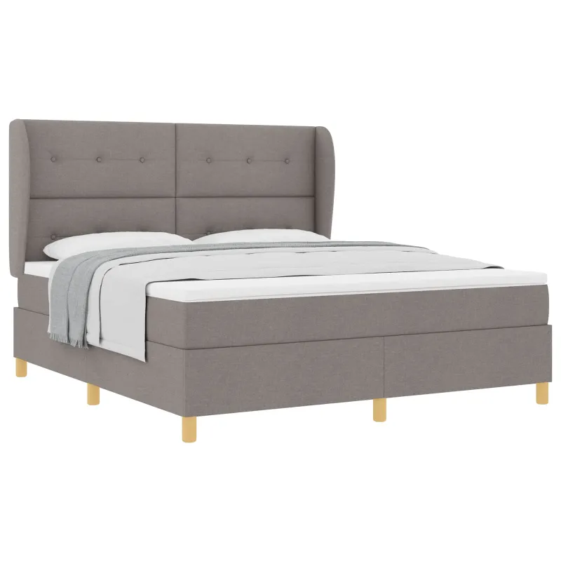 Kiemas lova su čiužiniu Taupe 200 x 180 cm audinys