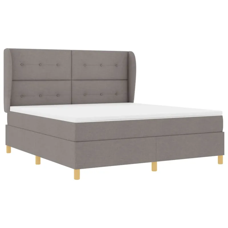 Kiemas lova su čiužiniu Taupe 200 x 180 cm audinys