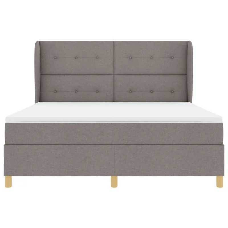 Kiemas lova su čiužiniu Taupe 200 x 180 cm audinys