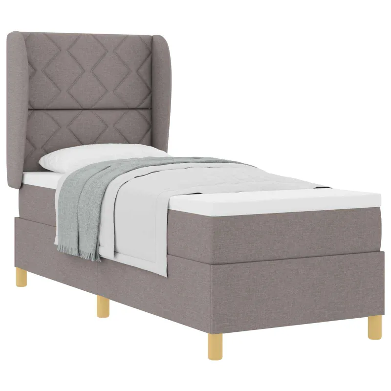Kiemas lova su čiužiniu su galvūgalio Taupe 200 x 80 cm audinys