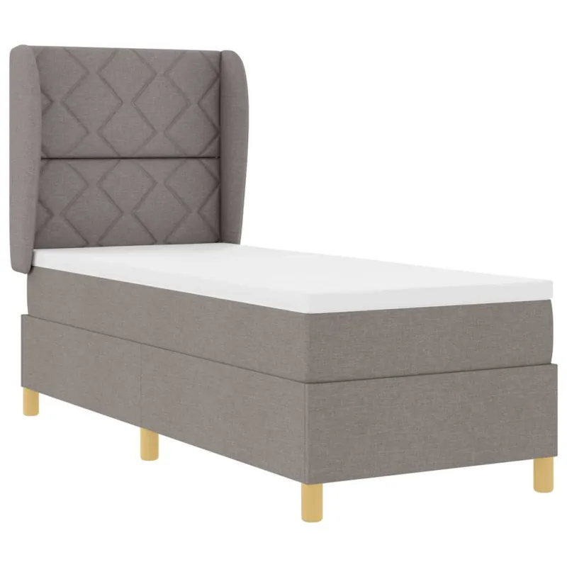 Kiemas lova su čiužiniu su galvūgalio Taupe 200 x 80 cm audinys