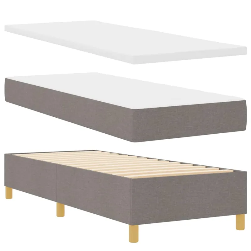 Kiemas lova su čiužiniu su galvūgalio Taupe 200 x 80 cm audinys