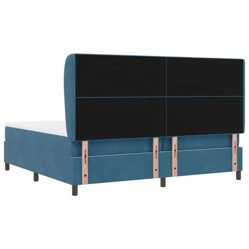 Kiemas lova su čiužiniu Tamsiai mėlyna 200 x 200 cm Aksomas