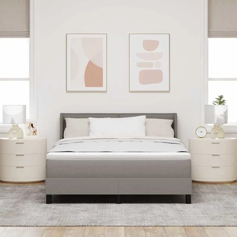 Kiemas lova su galvūgalio Taupe 190 x 140 cm audinys