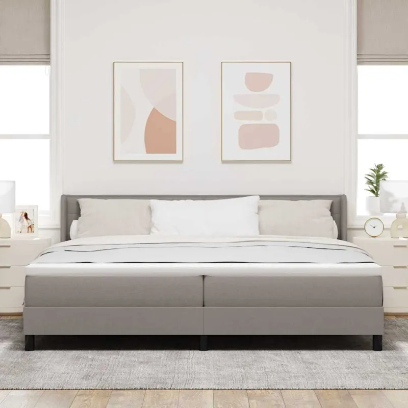 Kiemas lova su galvūgalio Taupe 200 x 200 cm audinys