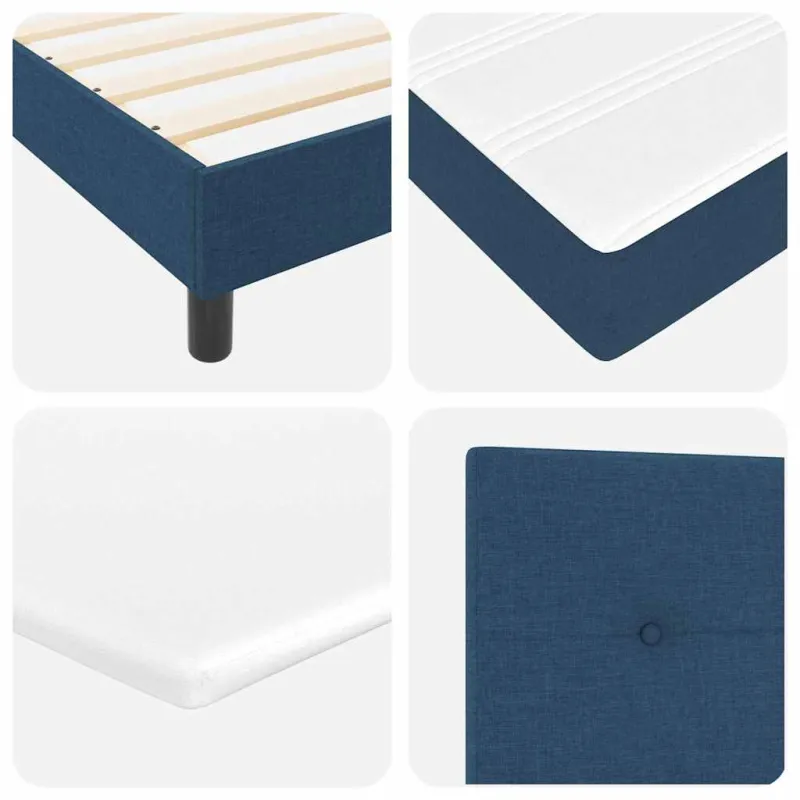 Kiemas lova su pagalve su galvūgalio Mėlyna 200 x 90 cm audinys