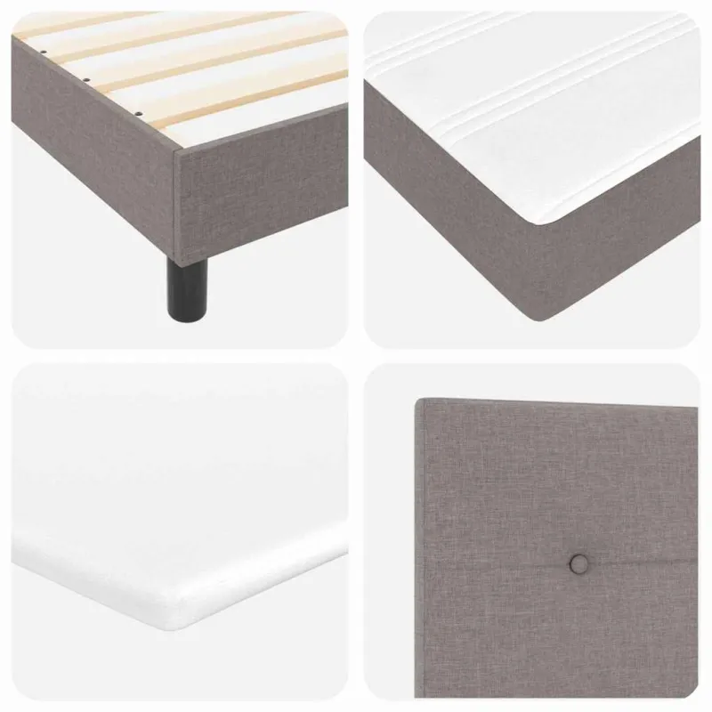 Kiemas lova su pagalve su galvūgalio Taupe 200 x 140 cm audinys