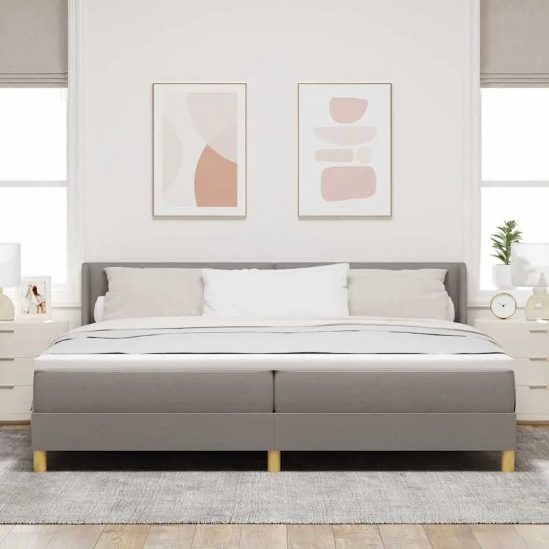 Kiemas lova su galvūgalio Taupe 200 x 200 cm audinys
