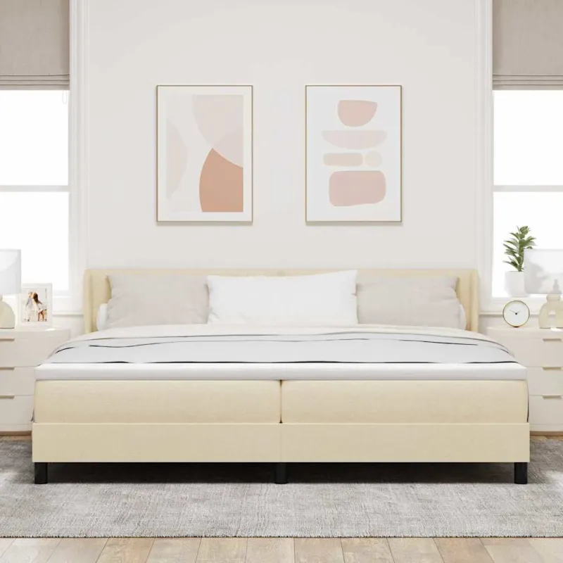 Kiemas lova su galvūgalio Kreminė 200 x 200 cm audinys